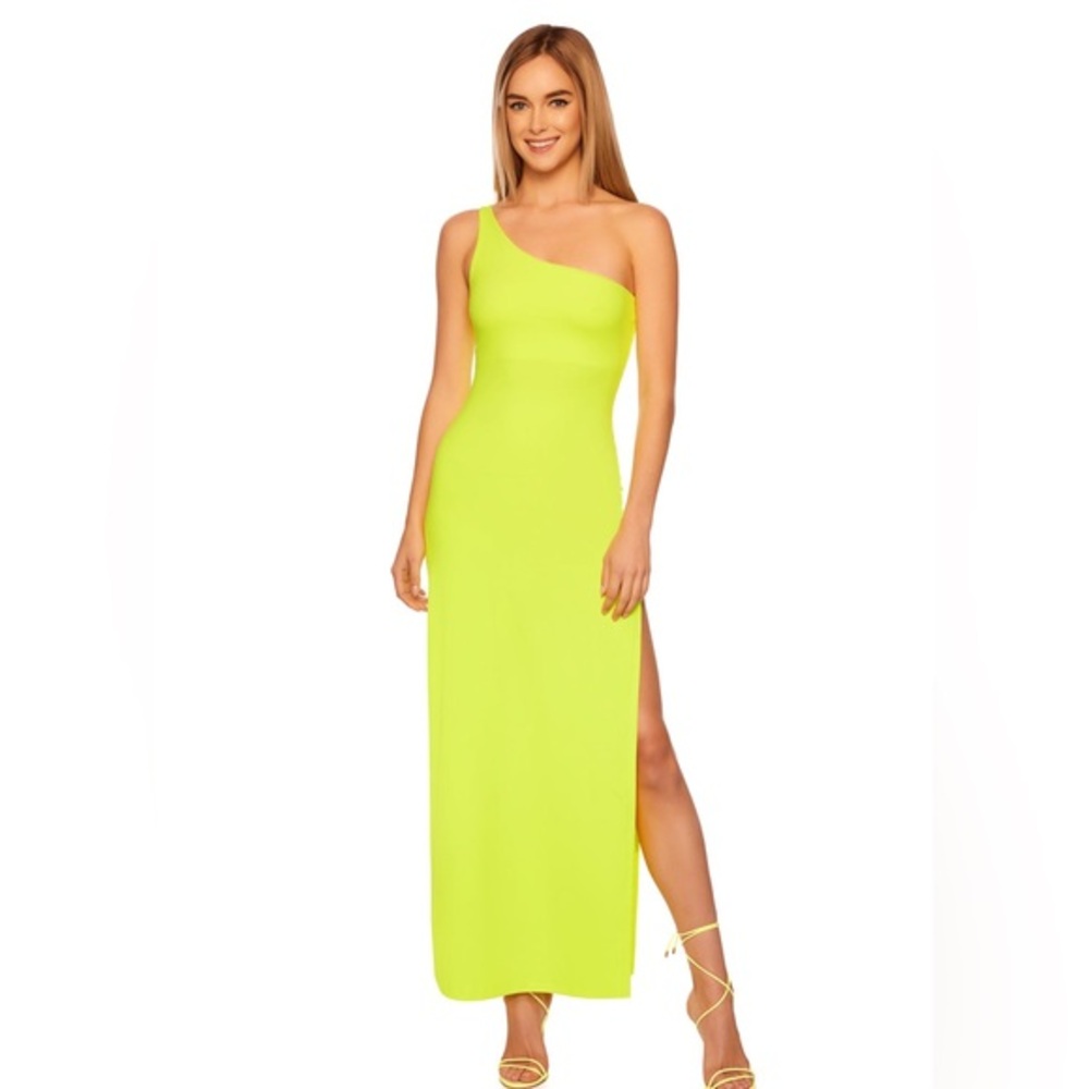 NWT Susana Monaco Neon One Shoulder Maxi Dress